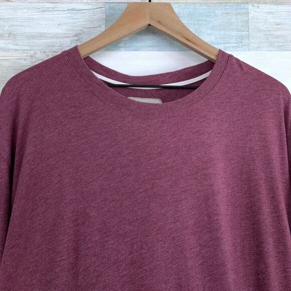 Oublier Axis Longline Tee Purple Asymmetric Raw Hem TShirt Mens Big & Tall 1X XL - Picture 3 of 9